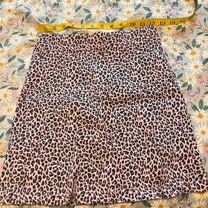 Topshop Pink Leopard Print Mini Skirt